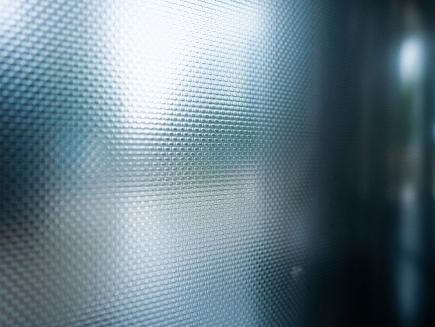 Daylight diffusing through textured frosted window film